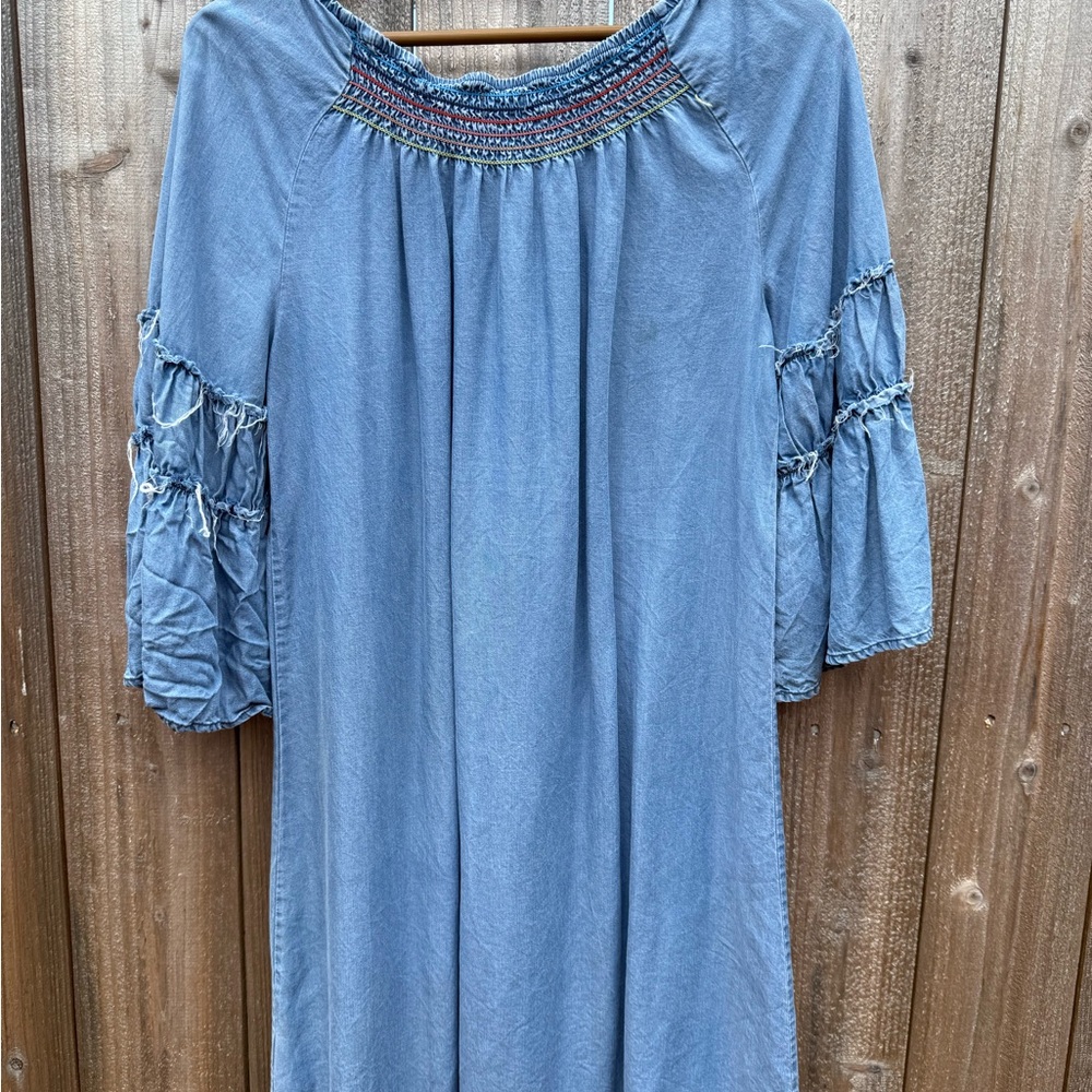 Democracy Blue Raglan Sleeve Sundress - Picture 2 of 4